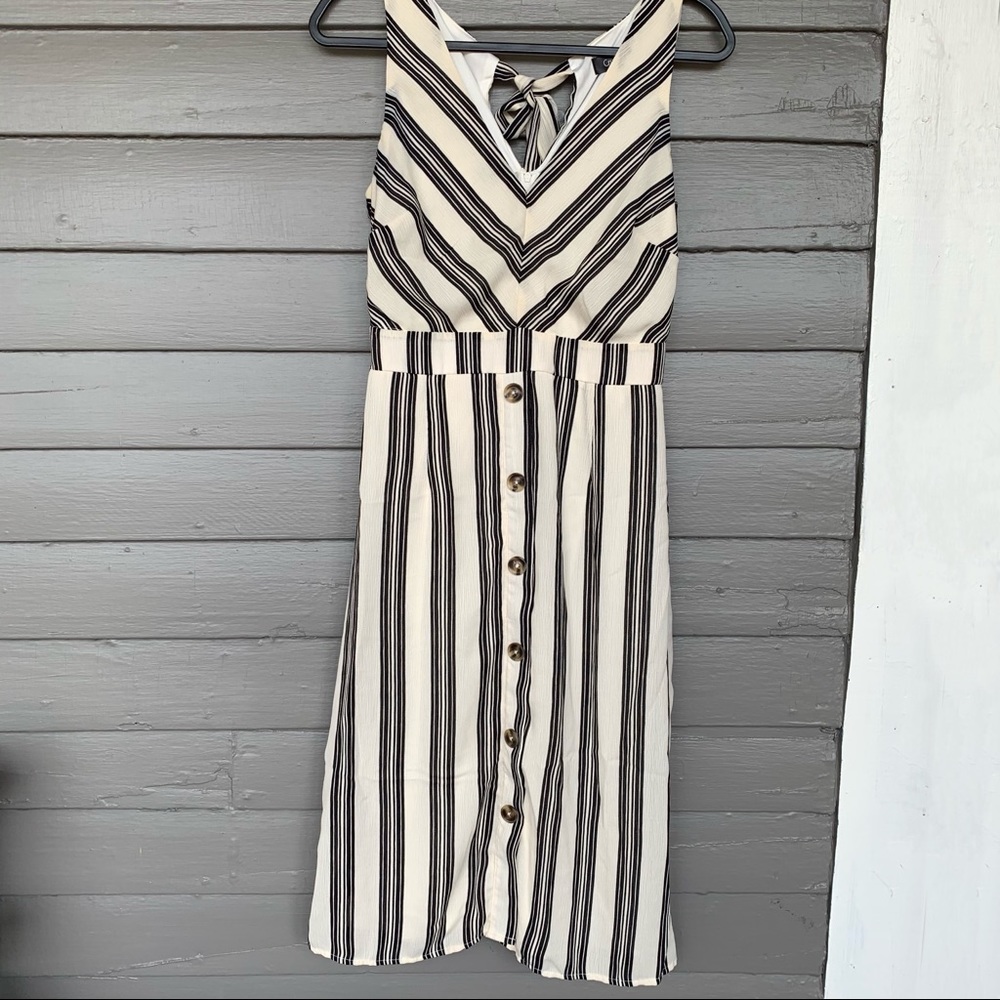 Crystal Sky Striped Midi Dress